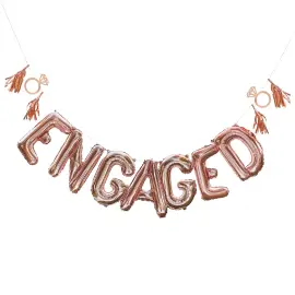 Ballonguirlande Engaged Rosaguld