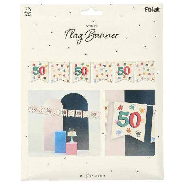 Flagguirlande med Stjerner 50 år
