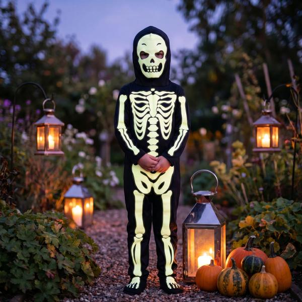 Skeletkostume Selvlysende Børn