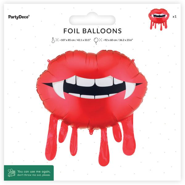 Folieballon Blødende Læber Rød