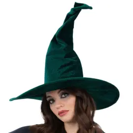 Heksehat Smaragdgrøn Velour