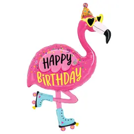 Folieballon Flamingo Happy Birthday