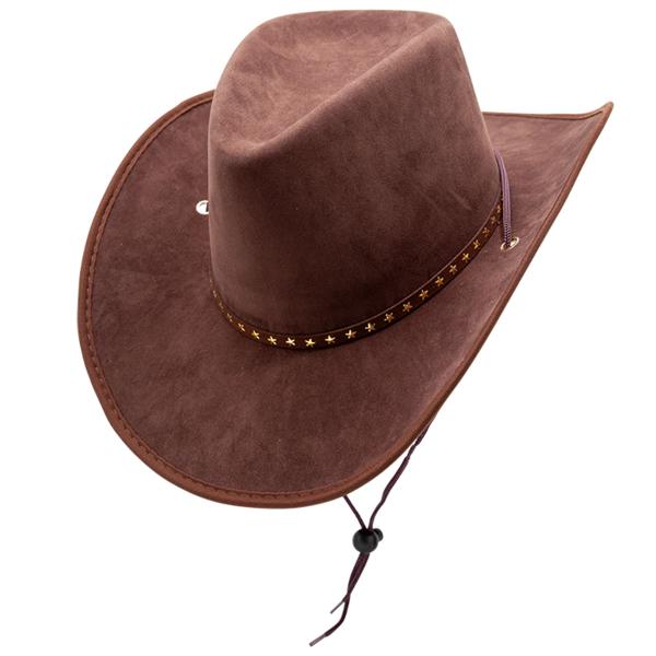 Cowboyhat med Stjerner Brun