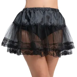 Sort Nederdel med Blondekant