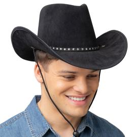 Cowboyhat med Stjerner Sort