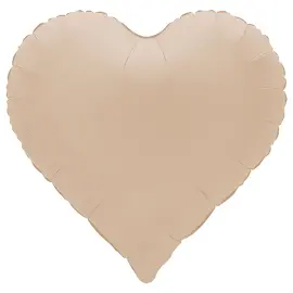 Folieballon Hjerte Cappuccino Mat