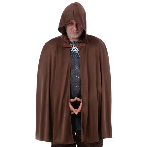 Historisk Kappe med Hætte Brun