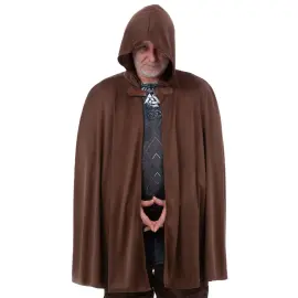 Historisk Kappe med Hætte Brun