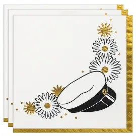 Servietter Studenterhue/Margueritter 16-pak