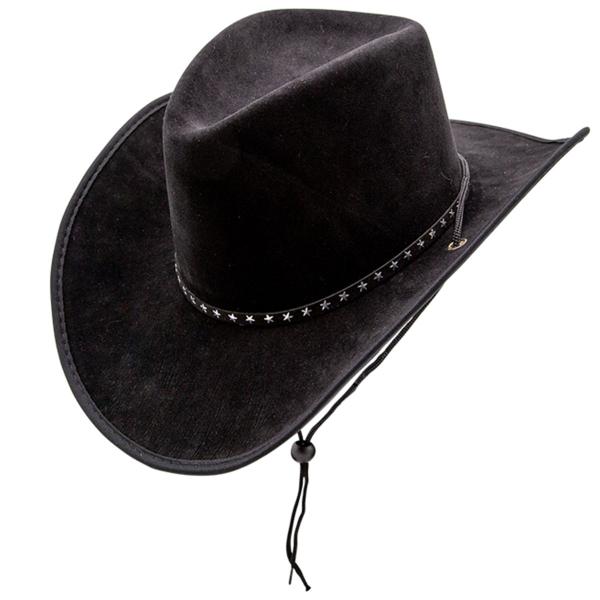 Cowboyhat med Stjerner Sort