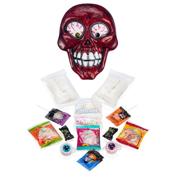 Skeletmaske med Slik 175g