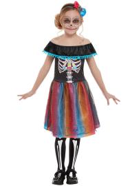 Day of the Dead Girl Kjole Børnekostume Medium