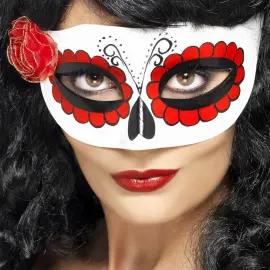 Day of the Dead Øjenmaske med Rose