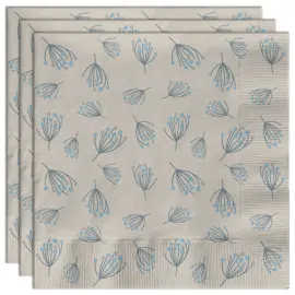 Servietter Blomstrende Beige/Bl&aring; 20-pak