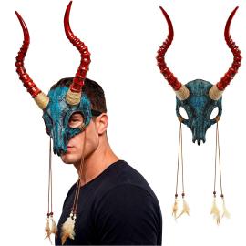 Maske Tyrehoved med Fjer