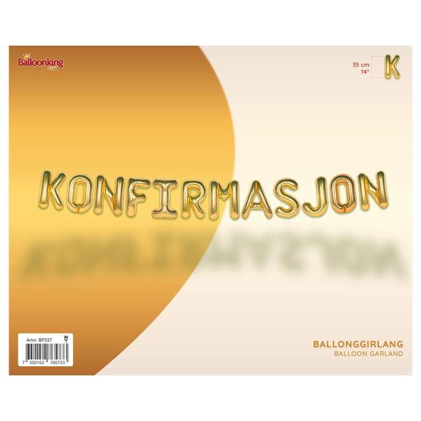 Ballonguirlande Konfirmasjon Guld