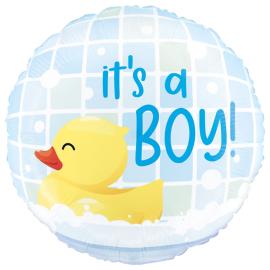 It's a Boy med Badeand Rund Folieballon