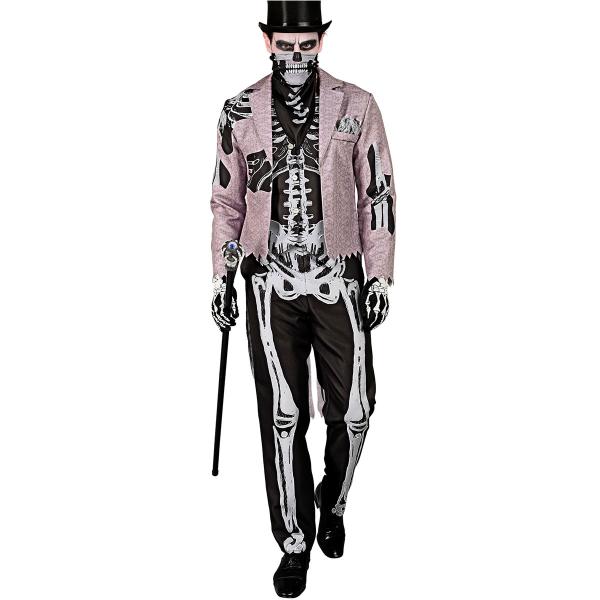 Skeletkostume med Frakke & Maske