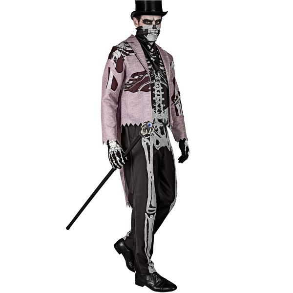 Skeletkostume med Frakke & Maske