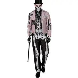 Skeletkostume med Frakke & Maske Large