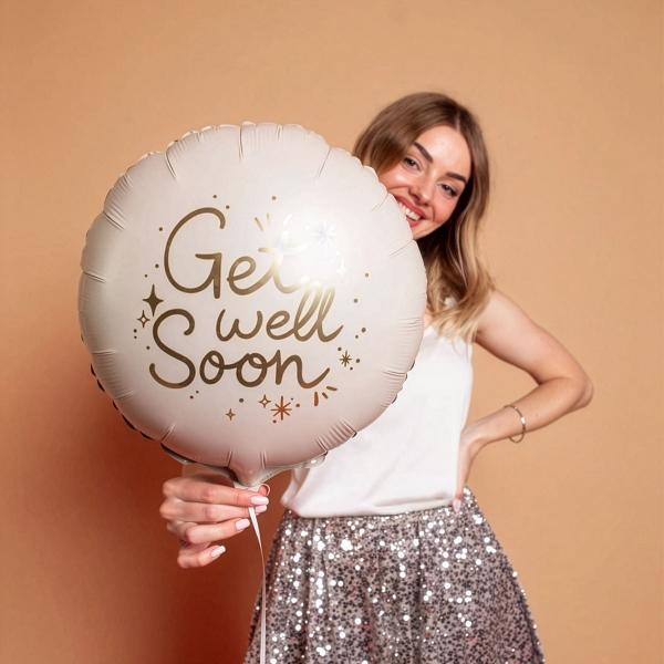 Rund Folieballon Get Well Soon 35 cm