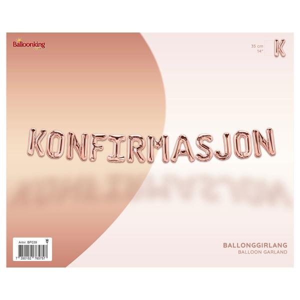 Ballonguirlande Konfirmasjon Roséguld