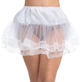Hvid Nederdel med Blondekant