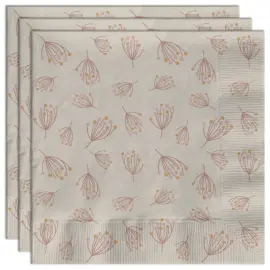 Servietter Blomstrende Beige/Lyserød 20-pak