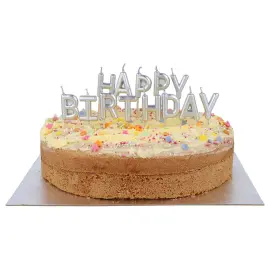 Bogstav Lys Happy Birthday Sølv