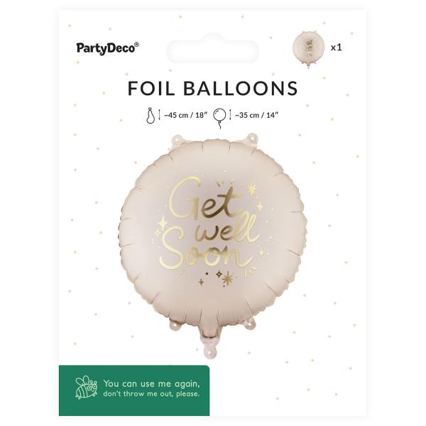 Rund Folieballon Get Well Soon 35 cm