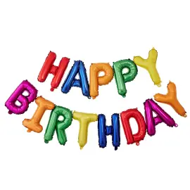 Ballonguirlande Regnbue Happy Birthday
