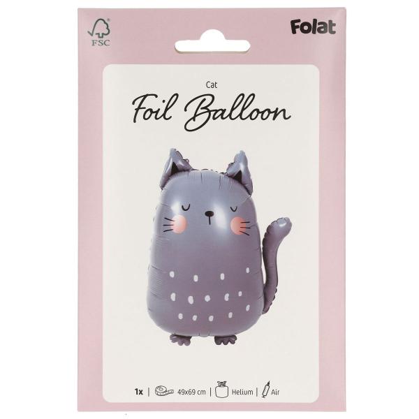 Folieballon Grå kat