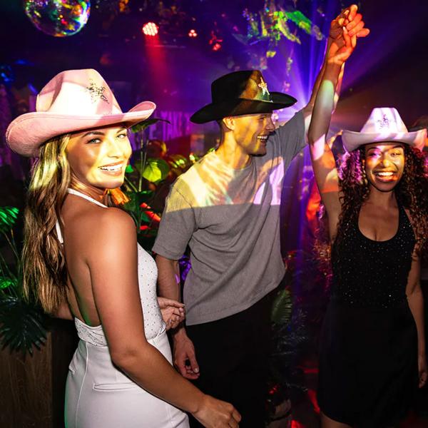 Cowboyhat med Stjerne Lysrosa