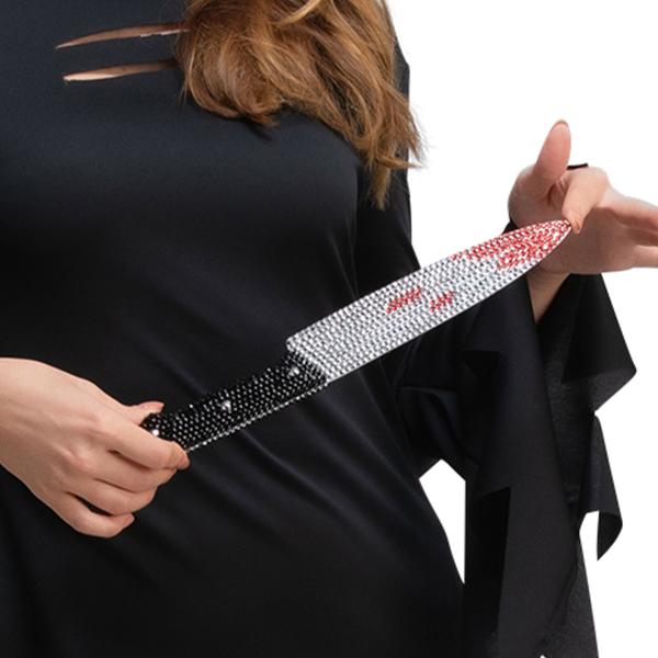 Blodig Køkkenkniv med Diamanter