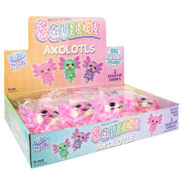 Squeeze Glitrende Axolotl Legetøj 12 cm