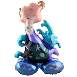 Folieballon Havfrue St&aring;ende 55 x 80 cm