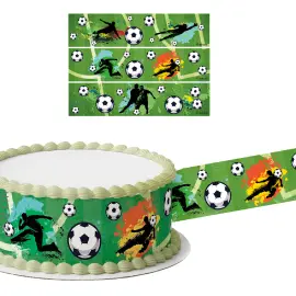Spiseligt Kageb&aring;nd Fodbold 21 x 5 cm 3-pak 17,5 g