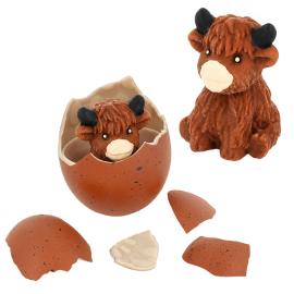 &AElig;g med Voksende Highland Ko Brun 6,5 cm