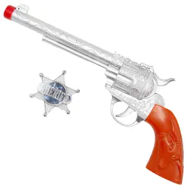 Cowboyrevolver med Sherifstjerne S&oslash;lv