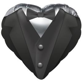 Folieballon Smoking Bryllup S&oslash;lv 45 cm