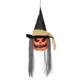 Hængende Græskarhoved med Lyd og Lys