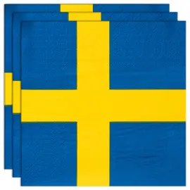 Servietter Svenske Flag 20-pak