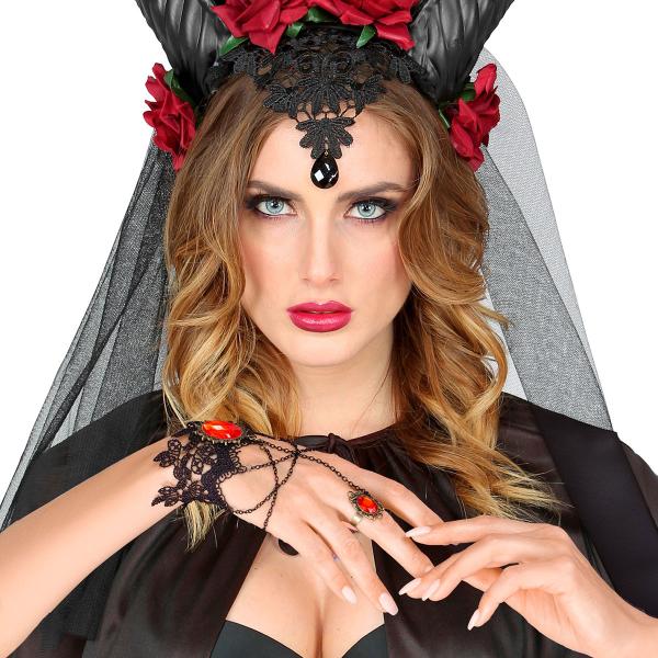 Blondearmbånd med Ring Sort/Rød