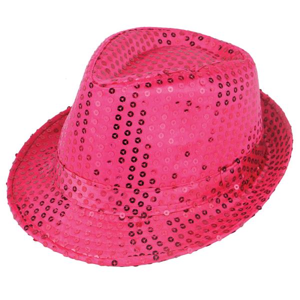 Trilby Hat Lyserøde Pailletter