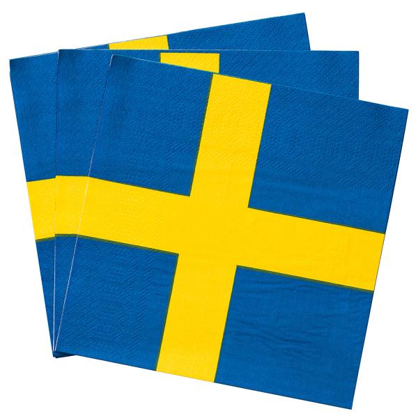Servietter Svenske Flag 20-pak