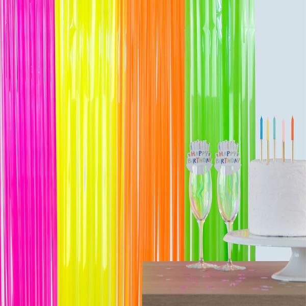 Neonfarvet Party Forhæng 200x100 cm