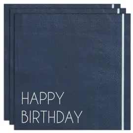 Happy Birthday Servietter Mix It Up Navy