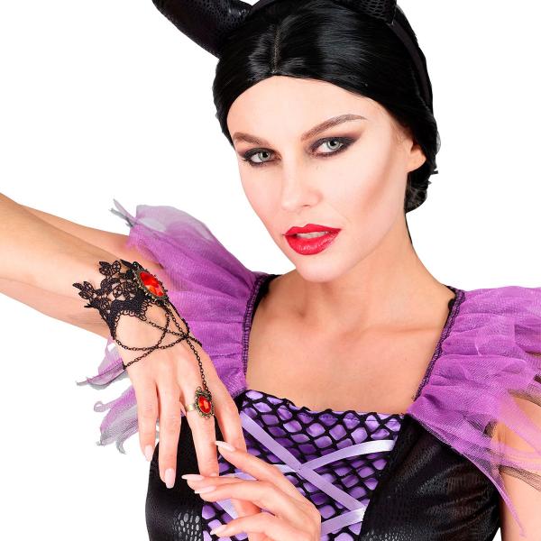 Blondearmbånd med Ring Sort/Rød