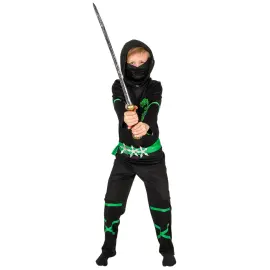 Ninjakostume B&oslash;rn Sort/Gr&oslash;n
