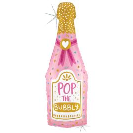 Ballon Champagneflaske Holografisk 94 cm